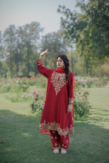 Red Kalidar with Salwar -  Lola BIBI by Amrinsahi