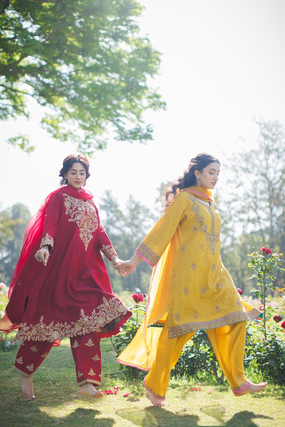 Red Kalidar with Salwar -  Lola BIBI by Amrinsahi