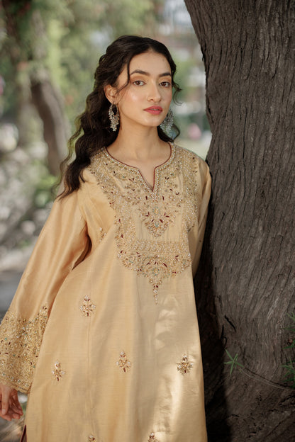 Gold Kalidar with Salwar -  Lola BIBI by Amrinsahi