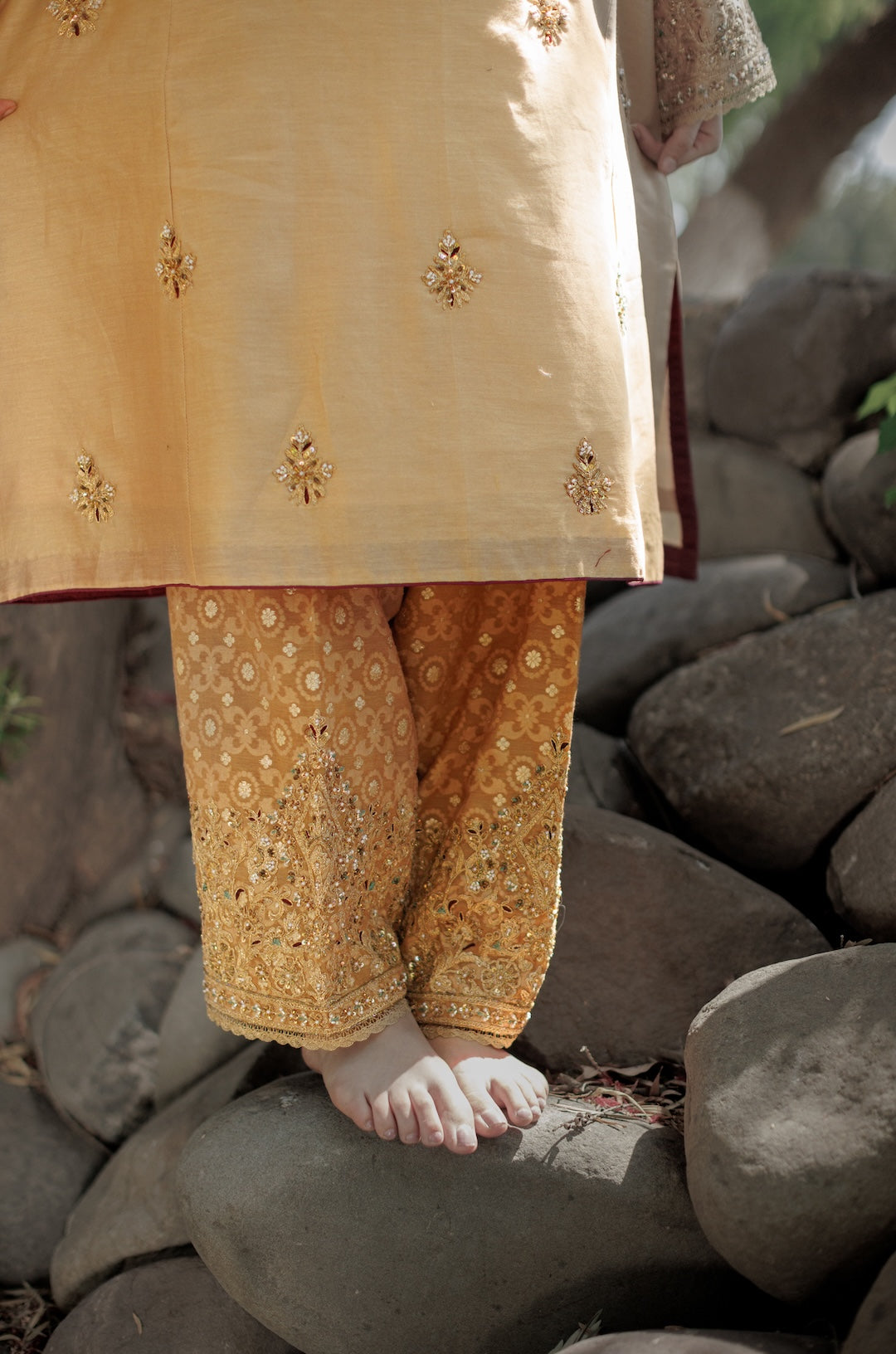 Gold Kalidar with Salwar -  Lola BIBI by Amrinsahi