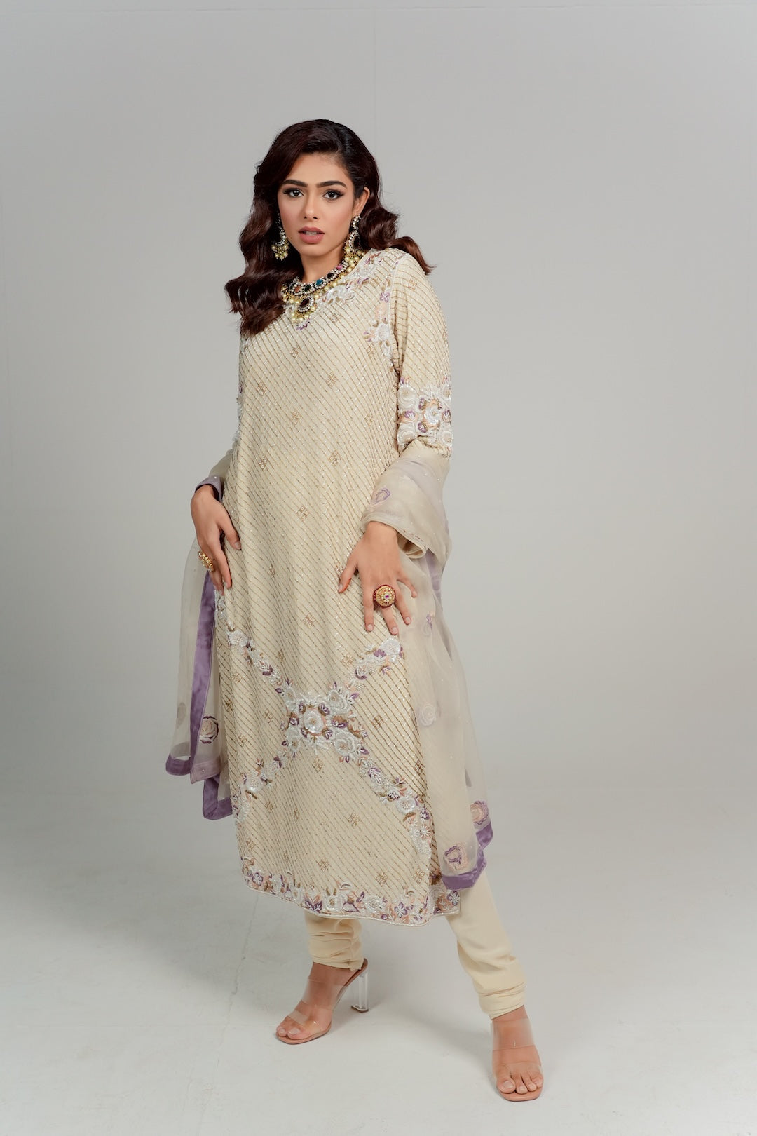 Ivory kurta set - Nameh by Amreen