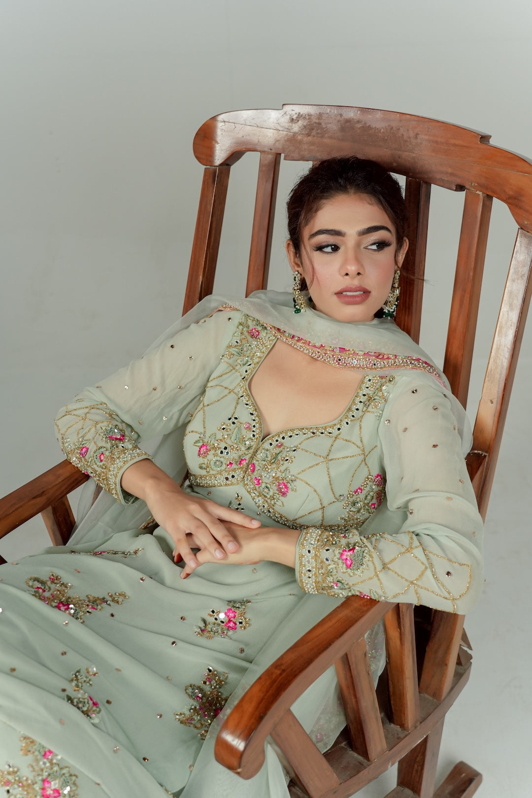 Mint Green Long Kurti set -  - Lola BIBI by Amrinsahi