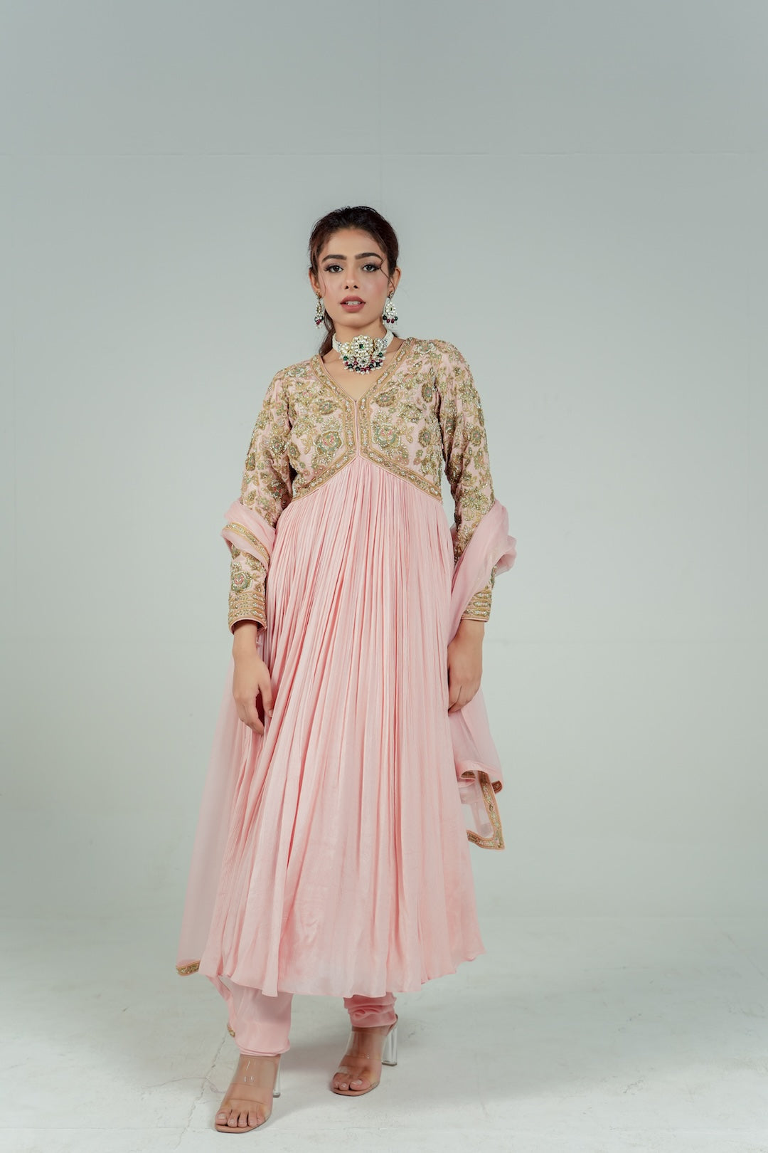 Blush Pink Anarkali -  Lola BIBI by Amrinsahi