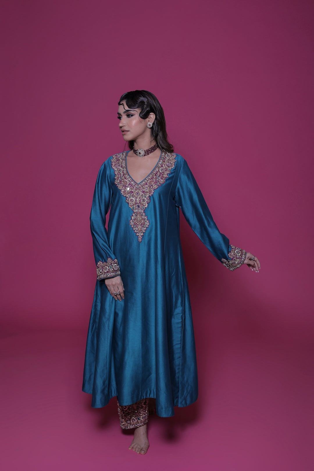 Maya - Magnificent Blue Kalidar Choga -  Lola BIBI by Amrinsahi